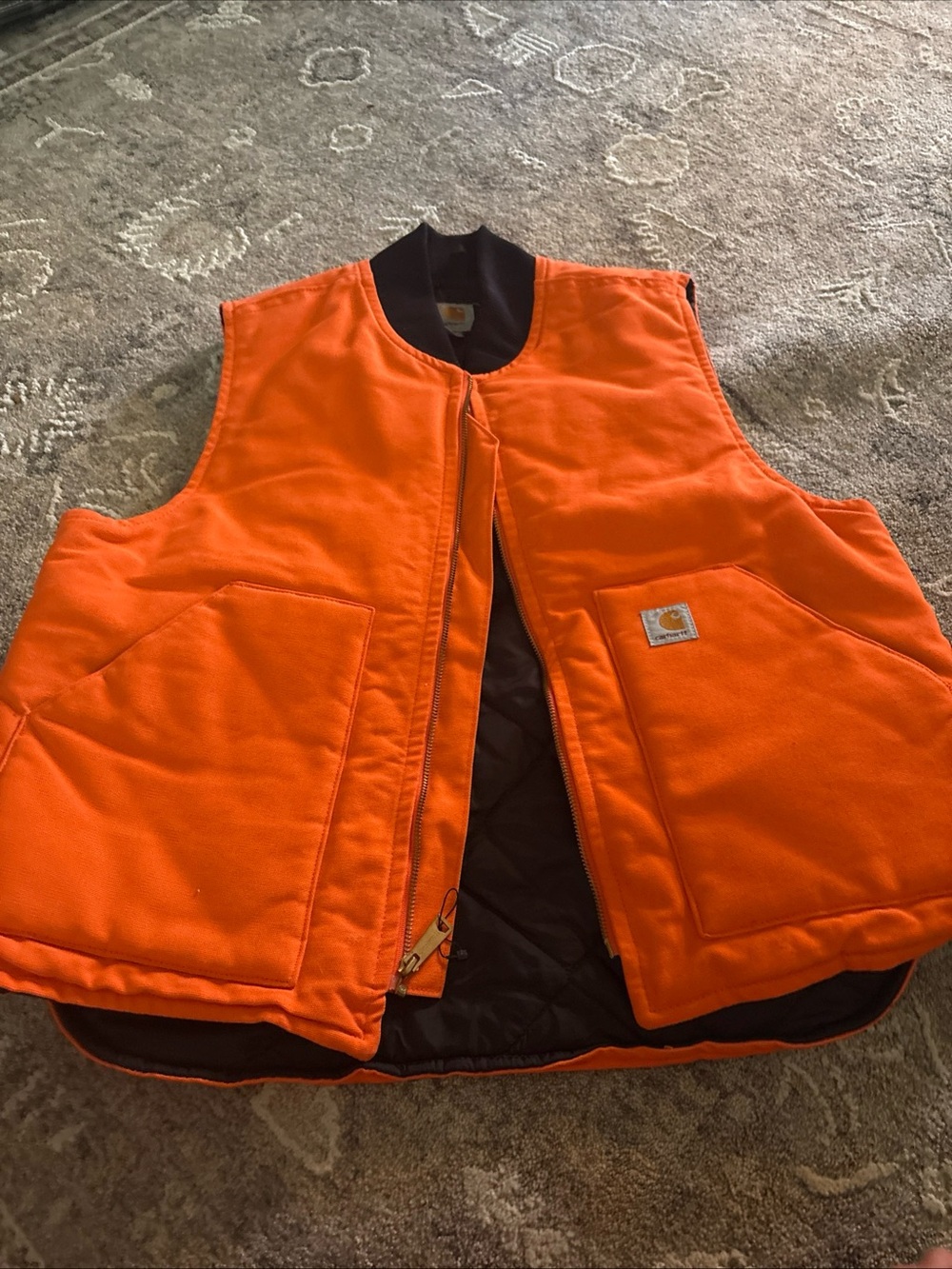 Carhartt Blaze Orange Y2K Insulated Work Vest Size L